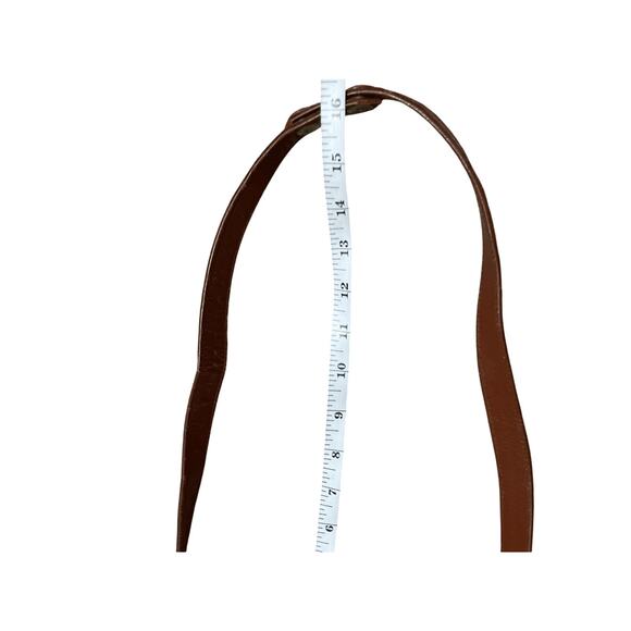 Women's Cuban Alligator Burnt Brown Snap Light Academia Preppy Minimal Crossbody - Picture 11 of 13